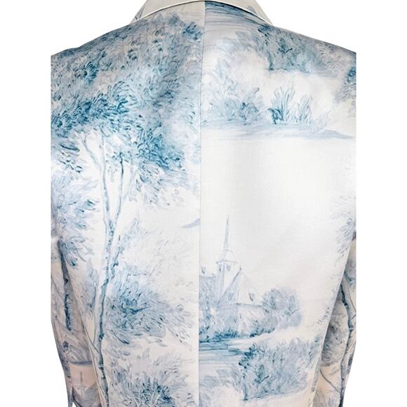 LIBERTINE BLUE PASTORAL LONG SILK JACKET - Picture 6 of 14